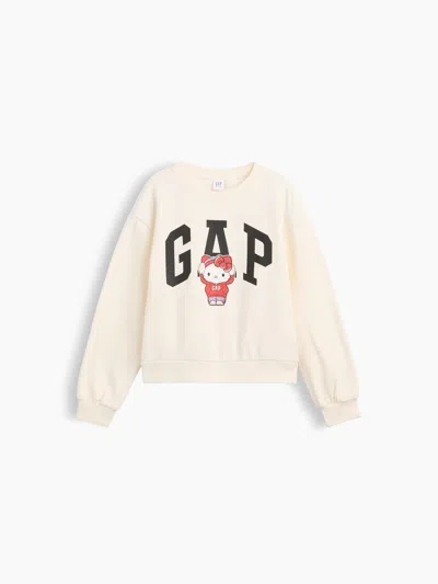 Gap Factory Gapkids Hello Kitty Oversized Wedge Logo Sweatshirt In Ivory Cream Frost