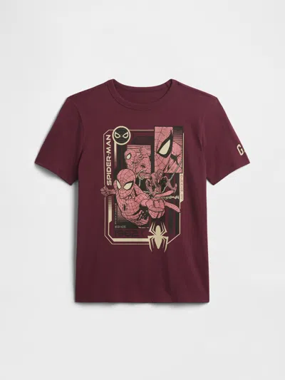 Gap Factory Gapkids Marvel Spider-man Graphic T-shirt In Burgundy