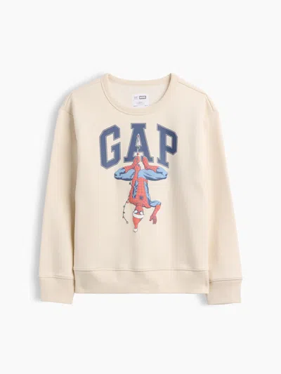 Gap Factory Gapkids Marvel Spider-man Relaxed Logo Sweatshirt In Birch White