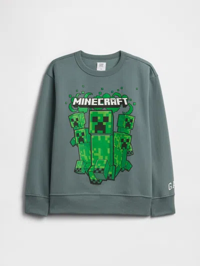 Gap Factory Gapkids Minecraft Relaxed Crewneck Sweatshirt In Green