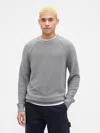 Gap Factory Garter Crewneck Sweater In Gray