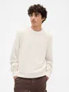 Gap Factory Garter Crewneck Sweater In White