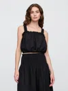 Gap Factory Gauze Bubble Tank Top In Black