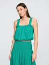 Gap Factory Gauze Bubble Tank Top In Green