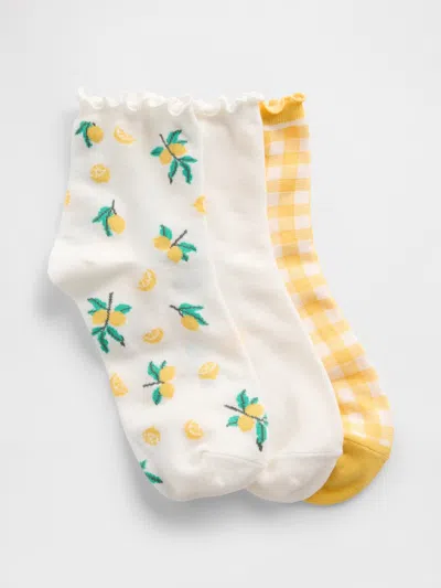 Gap Factory Half Crew Socks (3-pack) In Yellow