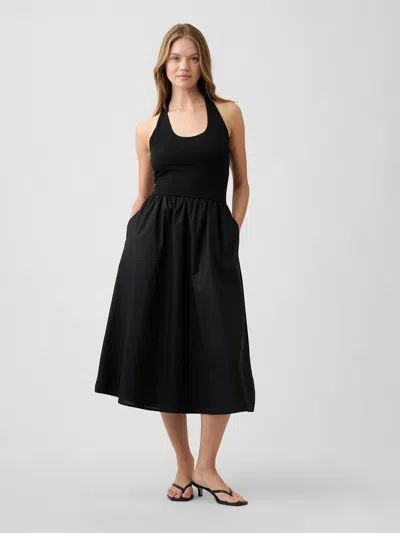 Gap Factory Halter Midi Dress In Black