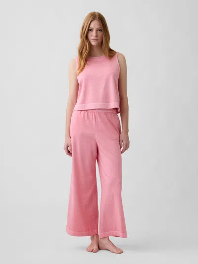 Gap Factory Heavyweight Pull-on Wide-leg Crop Pants In Pink