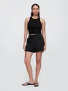 Gap Factory High Rise 4" Khaki Girlfriend Shorts In Black