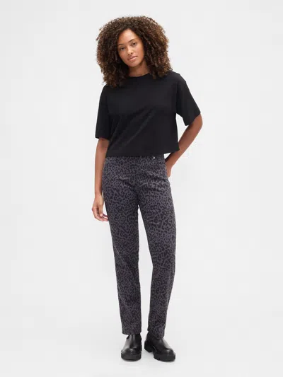 Gap Factory High Rise '90s Original Straight Leopard Print Jeans In Black