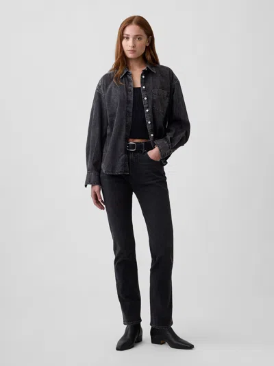 Gap Factory High Rise '90s Slim Straight Jeans In Black