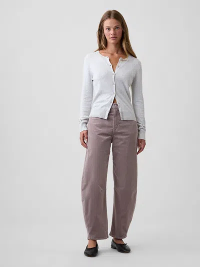 Gap Factory High Rise Barrel Corduroy Pants In Bergama Neutral