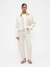 Gap Factory High Rise Barrel Corduroy Pants In White