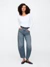 Gap Factory High Rise Barrel Jeans In Blue
