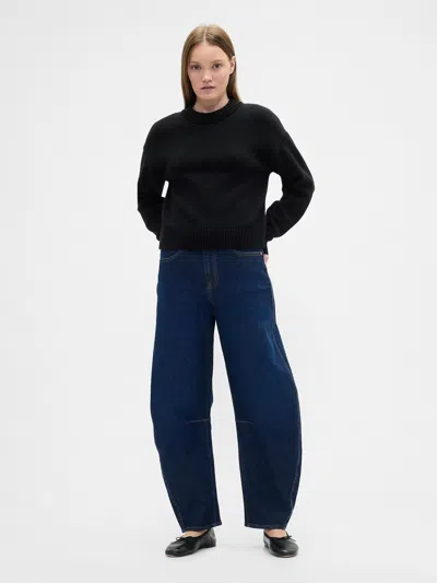 Gap Factory High Rise Barrel Jeans In Blue