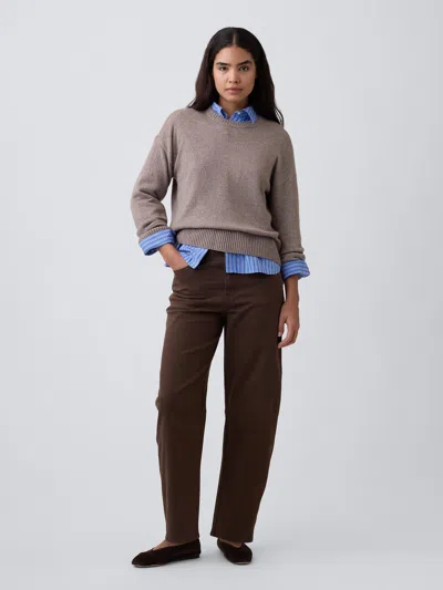 Gap Factory High Rise Barrel Jeans In Woodsy Brown