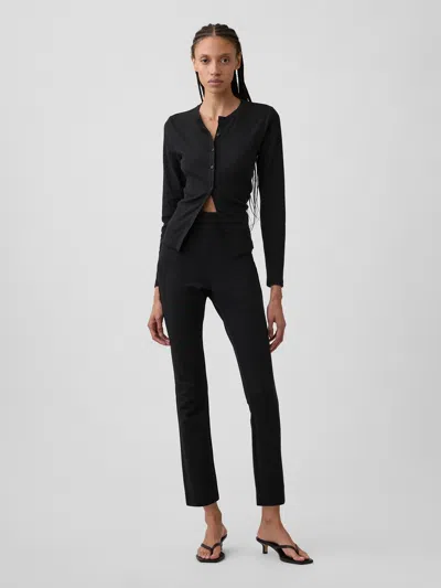 Gap Factory High Rise Crop Pull-on Ponte Pants In Black
