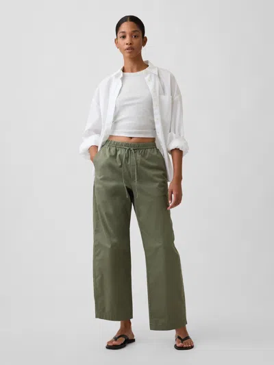 Gap Factory High Rise Easy Barrel Khakis In Green