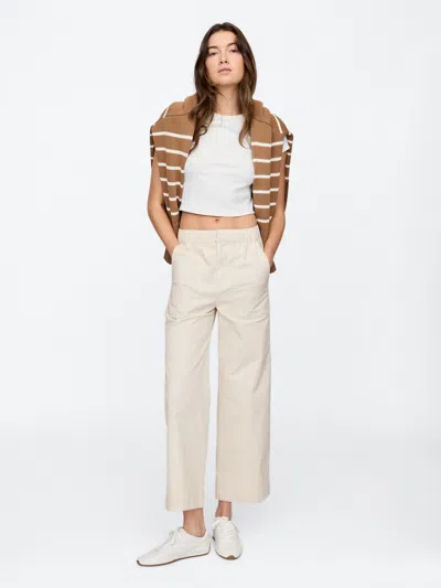 Gap Factory High Rise Easy Wide-leg Khakis In Brown