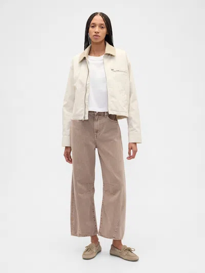 Gap Factory High Rise Horseshoe Crop Jeans In Brown