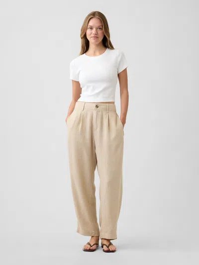 Gap Factory High Rise Linen-blend Barrel Pants