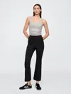 Gap Factory High Rise Ponte Flare Crop Pants In Black