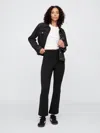 Gap Factory High Rise Ponte Flare Crop Pants In Black