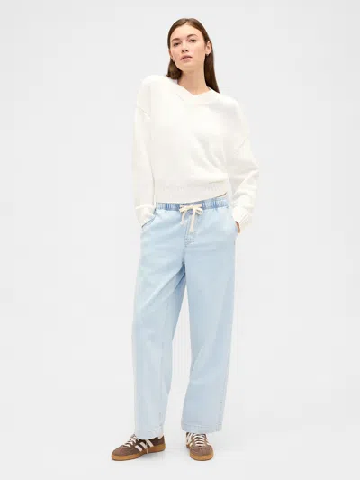 Gap Factory High Rise Pull-on Wide-leg Jeans In Blue