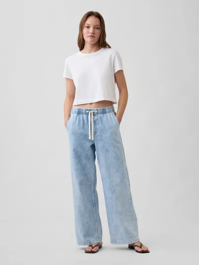 Gap Factory High Rise Pull-on Wide-leg Jeans In Brown