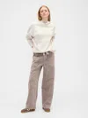 Gap Factory High Rise Pull-on Wide-leg Utility Jeans In Brown