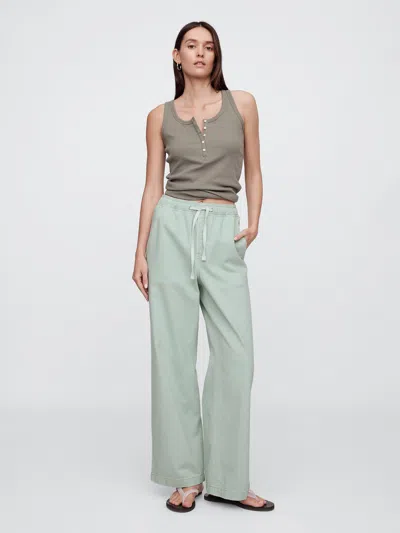 Gap Factory High Rise Pull-on Wide-leg Utility Jeans In Green
