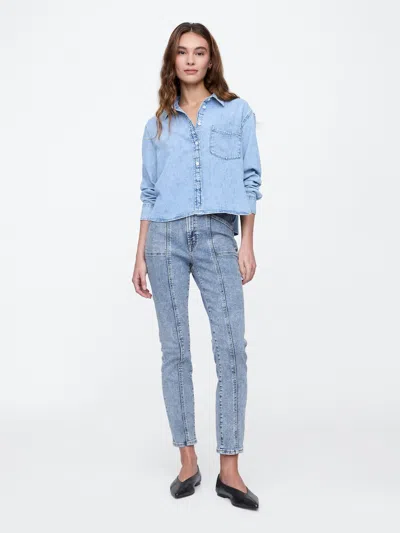 Gap Factory High Rise Seamed Soft Vintage Slim Jeans In Dark Wash