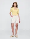 Gap Factory High Rise Soft Pull-on Midi Denim Shorts In White