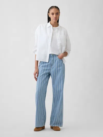 Gap Factory High Rise Soft Wide-leg Jeans In Blue