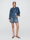 Gap Factory High Rise Studded Denim Mini Skirt In Blue