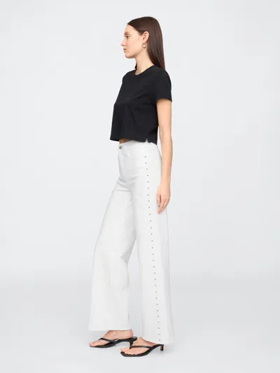 Gap Factory High Rise Studded Wide-leg Jeans In White