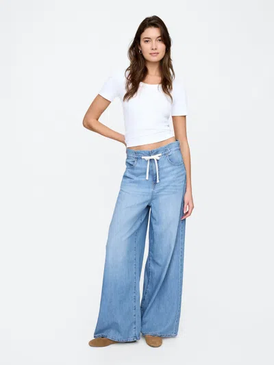Gap Factory High Rise Superlight Pull-on Baggy Jeans In Blue
