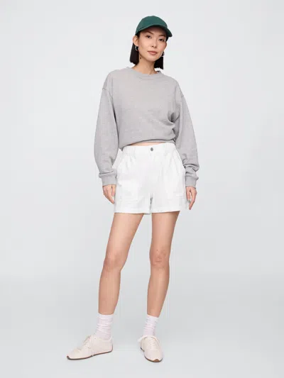 Gap Factory High Rise Supersoft Utility Shorts In White