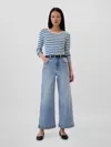 Gap Factory High Rise Wide-leg Crop Jeans In Blue