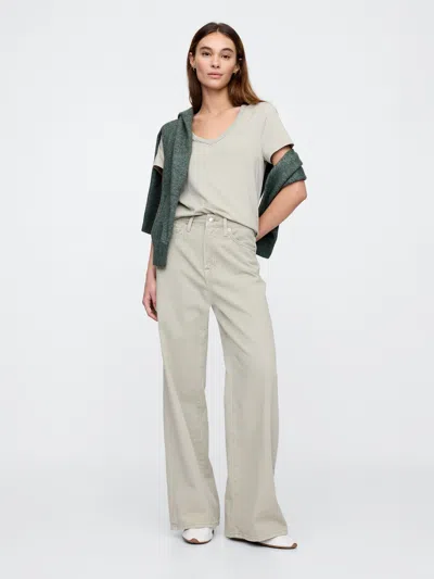 Gap Factory High Rise Wide-leg Jeans In Neutral