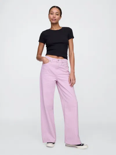 Gap Factory High Rise Wide-leg Jeans In Purple