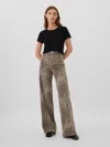 Gap Factory High Rise Wide-leg Leopard Jeans In Multi