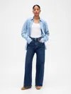 Gap Factory High Rise Wide-leg Sweatpant Jeans In Blue