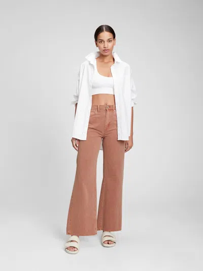 Gap Factory High Rise Wide-leg Jeans In Cedar Wood Red