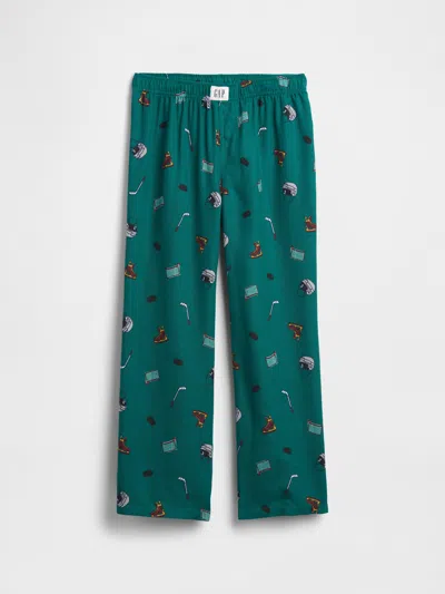 Gap Factory Kids 100% Recycled Flannel Pj Pants In Green