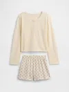 Gap Factory Kids 100% Recycled Henley Pj Set In Neutral