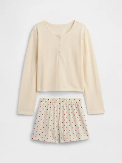 Gap Factory Kids 100% Recycled Henley Pj Set In Neutral