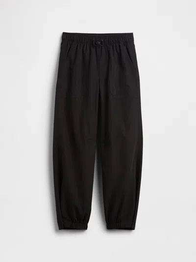 Gap Factory Kids 100% Recycled Jersey-lined Pull-on Pants In Black