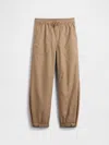Gap Factory Kids 100% Recycled Jersey-lined Pull-on Pants In Brown