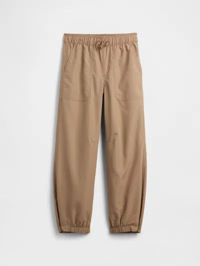 Gap Factory Kids 100% Recycled Jersey-lined Pull-on Pants In Brown