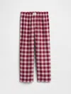 Gap Factory Kids 100% Recycled Plaid Pj Pants In Brown